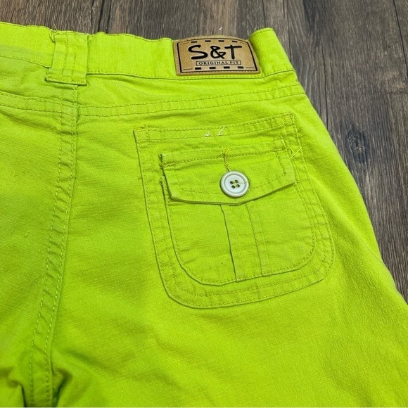 Women’s Bright Green Relax Fit Bell Bottoms Pants With Back Pockets Size EUR 42 - Picture 10 of 12